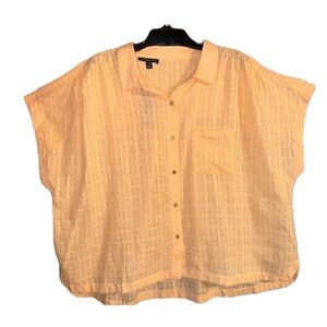 NWT Robert Louis Peach Button-Up Blouse Size 2X